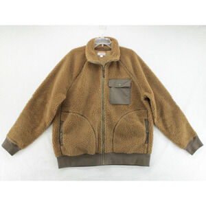 Wallace & Barnes Nordic Sherpa Fleece Jacket Men XXL Brown Shawl Collar Outdoors